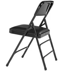 National Public Seating 1310 Black Metal Folding Chair With 1 1/4" Caviar Black Vinyl Padded Seat 5 National Public Seating 1310 Black Metal Folding Chair With 1 1/4" Caviar Black Vinyl Padded Seat -Zown Shop 1713706