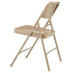 National Public Seating 201 Beige Premium Metal Folding Chair -Zown Shop 1713725