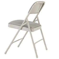 National Public Seating 2202 Gray Metal Folding Chair With 1 1/4" Graystone Fabric Padded Seat -Zown Shop 1718486