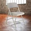 National Public Seating 2202 Gray Metal Folding Chair With 1 1/4" Graystone Fabric Padded Seat