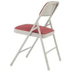National Public Seating 2208 Gray Metal Folding Chair With 1 1/4" Majestic Cabernet Fabric Padded Seat 5 National Public Seating 2208 Gray Metal Folding Chair With 1 1/4" Majestic Cabernet Fabric Padded Seat -Zown Shop 1718697