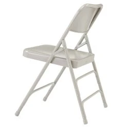 National Public Seating 302 Gray Premium Metal Triple-Brace Folding Chair -Zown Shop 1723009