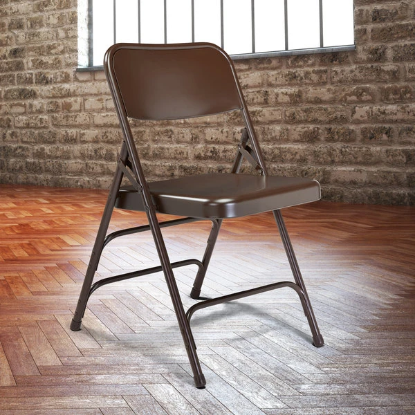 National Public Seating 303 Brown Premium Metal Triple-Brace Folding Chair 1 National Public Seating 303 Brown Premium Metal Triple-Brace Folding Chair