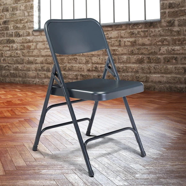 National Public Seating 304 Char-Blue Premium Metal Triple-Brace Folding Chair 1 National Public Seating 304 Char-Blue Premium Metal Triple-Brace Folding Chair