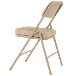 National Public Seating 3201 Beige Steel Folding Chair With 2" Beige Vinyl Padded Back And Seat -Zown Shop 1723436