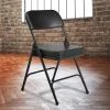 National Public Seating 3210 Black Steel Folding Chair With 2" Black Vinyl Padded Back And Seat