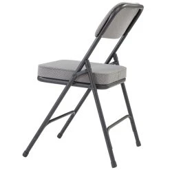 National Public Seating 3212 Black Metal Folding Chair With 2" Charcoal Gray Fabric Padded Seat 5 National Public Seating 3212 Black Metal Folding Chair With 2" Charcoal Gray Fabric Padded Seat -Zown Shop 1723456