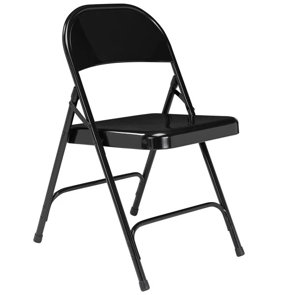 National Public Seating 510 Black Metal Folding Chair 2 National Public Seating 510 Black Metal Folding Chair - Image 2