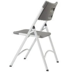 National Public Seating 620 Silvertone Steel Folding Chair With Charcoal Slate Plastic Back And Seat 5 National Public Seating 620 Silvertone Steel Folding Chair With Charcoal Slate Plastic Back And Seat -Zown Shop 1725960