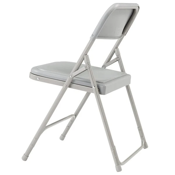 National Public Seating 802 Gray Metal Folding Chair With Gray Plastic Seat 3 National Public Seating 802 Gray Metal Folding Chair With Gray Plastic Seat - Image 3