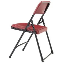 National Public Seating 818 Black Metal Folding Chair With Burgundy Plastic Seat 5 National Public Seating 818 Black Metal Folding Chair With Burgundy Plastic Seat -Zown Shop 1726116