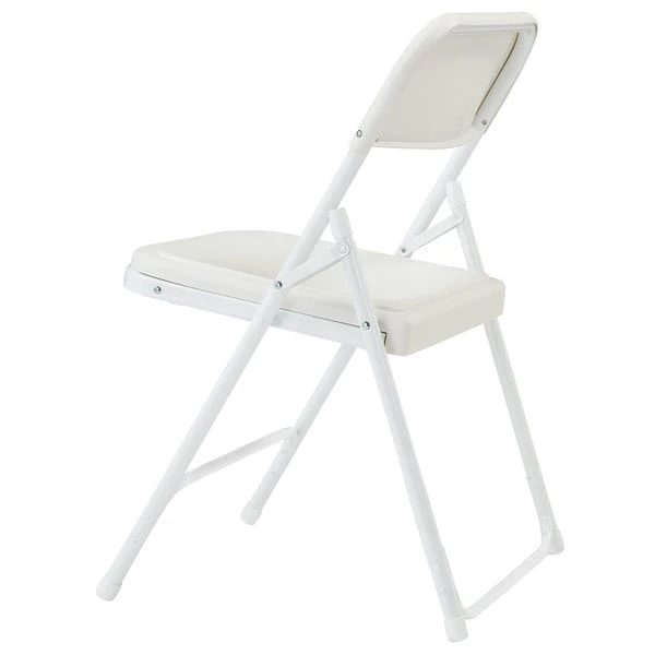 National Public Seating 821 White Metal Folding Chair With White Plastic Seat 3 National Public Seating 821 White Metal Folding Chair With White Plastic Seat - Image 3