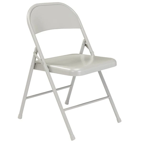 National Public Seating 902 Commercialine Gray Metal Folding Chair 2 National Public Seating 902 Commercialine Gray Metal Folding Chair - Image 2
