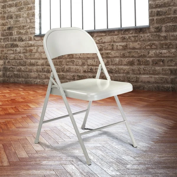 National Public Seating 902 Commercialine Gray Metal Folding Chair 1 National Public Seating 902 Commercialine Gray Metal Folding Chair