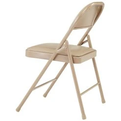 National Public Seating 951 Commercialine Beige Metal Folding Chair With Beige Padded Vinyl Seat 5 National Public Seating 951 Commercialine Beige Metal Folding Chair With Beige Padded Vinyl Seat -Zown Shop 1726261