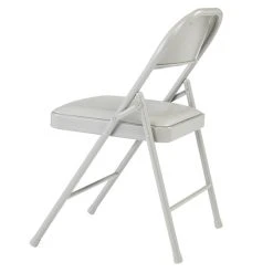National Public Seating 952 Commercialine Gray Metal Folding Chair With Gray Padded Vinyl Seat 5 National Public Seating 952 Commercialine Gray Metal Folding Chair With Gray Padded Vinyl Seat -Zown Shop 1726276