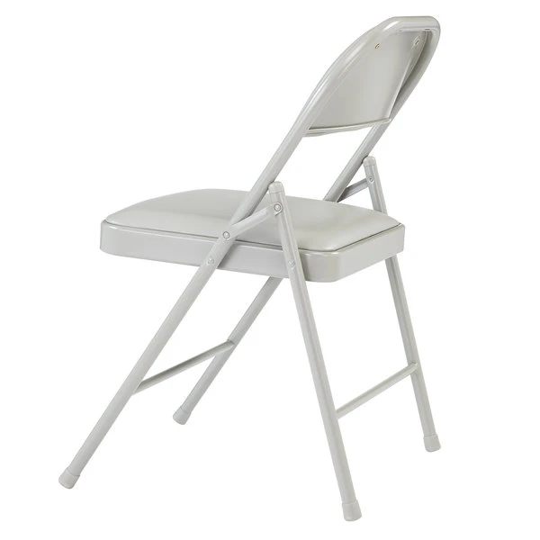 National Public Seating 952 Commercialine Gray Metal Folding Chair With Gray Padded Vinyl Seat 3 National Public Seating 952 Commercialine Gray Metal Folding Chair With Gray Padded Vinyl Seat - Image 3