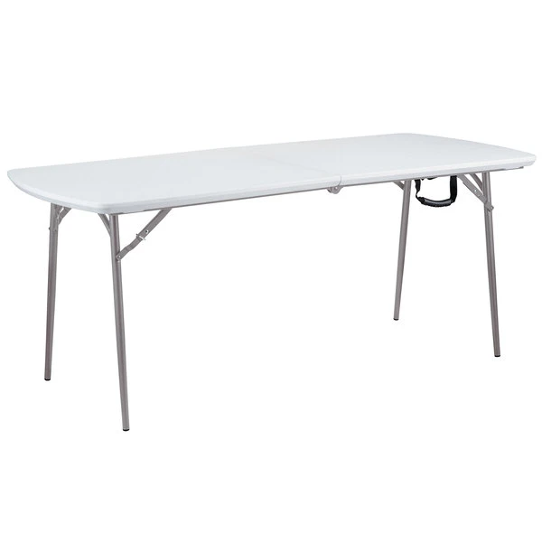 National Public Seating BMFIH3072 Fold-In-Half 30" X 72" Speckled Gray Plastic Folding Table 2 National Public Seating BMFIH3072 Fold-In-Half 30" X 72" Speckled Gray Plastic Folding Table - Image 2