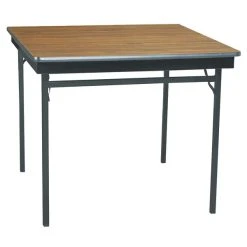 Barricks CL36WA 36" X 36" Walnut / Black Folding Table