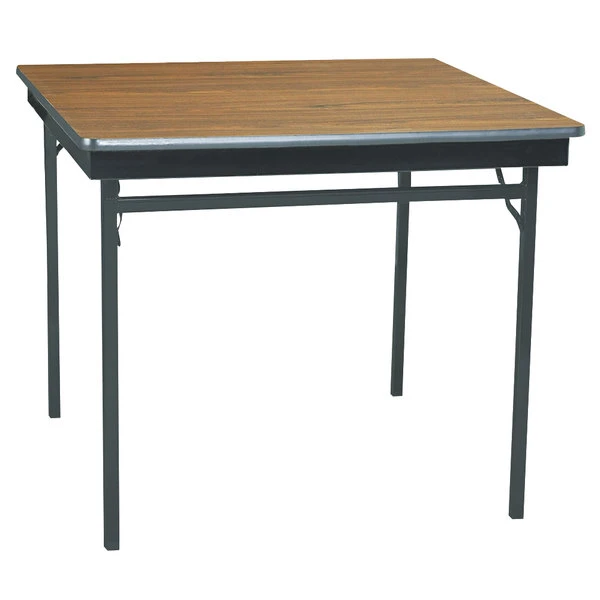 Barricks CL36WA 36" X 36" Walnut / Black Folding Table 1 Barricks CL36WA 36" X 36" Walnut / Black Folding Table