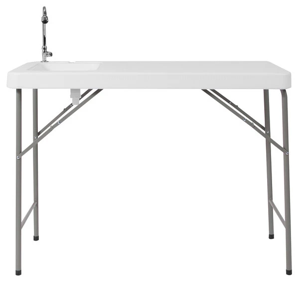 Flash Furniture DAD-PYZ-116-GG 23" X 45" Rectangular White Granite Plastic Folding Table With Sink And Faucet 3 Flash Furniture DAD-PYZ-116-GG 23" X 45" Rectangular White Granite Plastic Folding Table With Sink And Faucet - Image 3