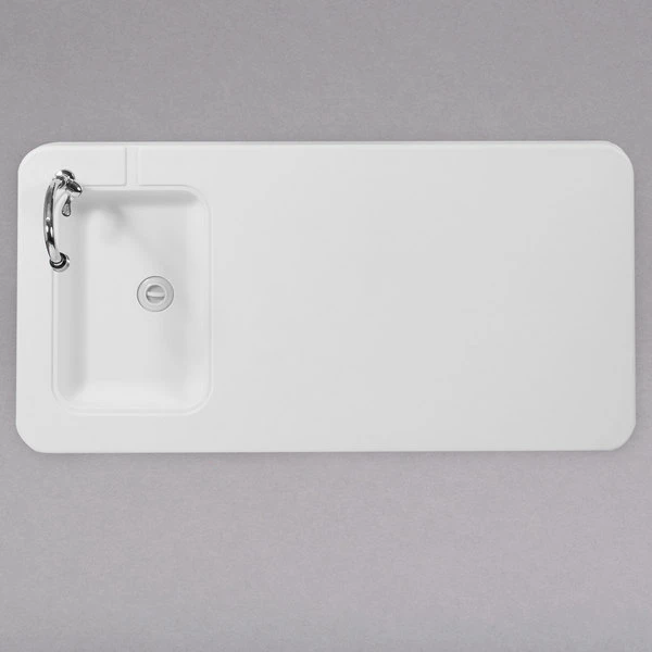 Flash Furniture DAD-PYZ-116-GG 23" X 45" Rectangular White Granite Plastic Folding Table With Sink And Faucet 4 Flash Furniture DAD-PYZ-116-GG 23" X 45" Rectangular White Granite Plastic Folding Table With Sink And Faucet - Image 4