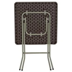 Flash Furniture DAD-FT60-GG 23 1/2" Square Brown Rattan Plastic Folding Table 5 Flash Furniture DAD-FT60-GG 23 1/2" Square Brown Rattan Plastic Folding Table -Zown Shop 1734255