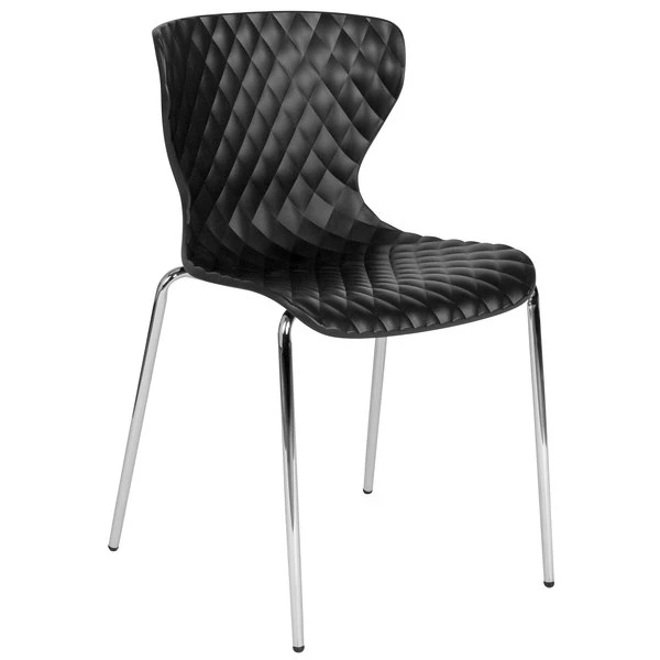 Flash Furniture LF-7-07C-BLK-GG Lowell Contemporary Black Plastic Stackable Chair 1 Flash Furniture LF-7-07C-BLK-GG Lowell Contemporary Black Plastic Stackable Chair