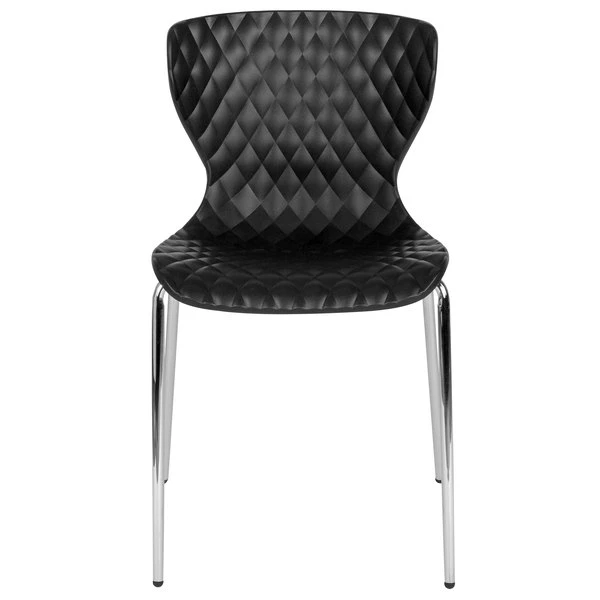 Flash Furniture LF-7-07C-BLK-GG Lowell Contemporary Black Plastic Stackable Chair 3 Flash Furniture LF-7-07C-BLK-GG Lowell Contemporary Black Plastic Stackable Chair - Image 3