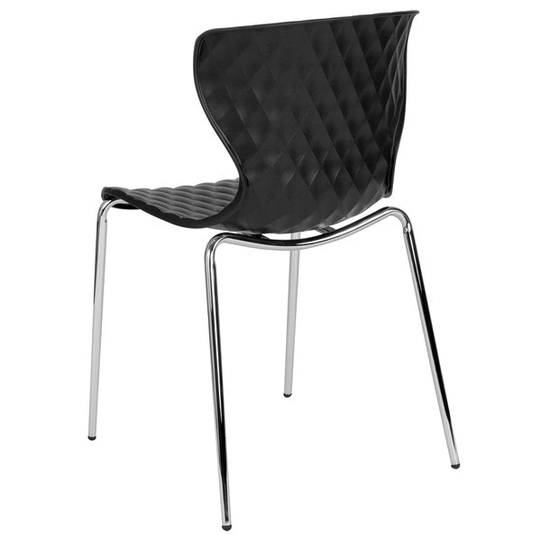 Flash Furniture LF-7-07C-BLK-GG Lowell Contemporary Black Plastic Stackable Chair 2 Flash Furniture LF-7-07C-BLK-GG Lowell Contemporary Black Plastic Stackable Chair - Image 2