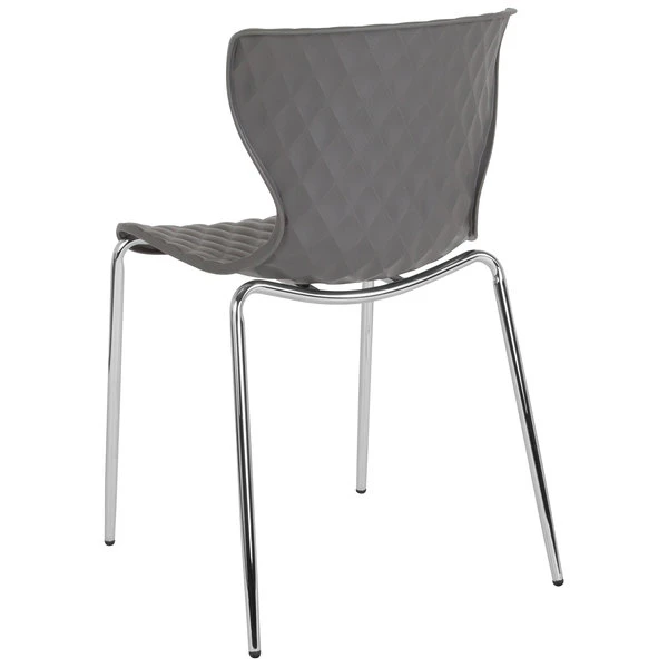 Flash Furniture LF-7-07C-GRY-GG Lowell Contemporary Gray Plastic Stackable Chair 2 Flash Furniture LF-7-07C-GRY-GG Lowell Contemporary Gray Plastic Stackable Chair - Image 2