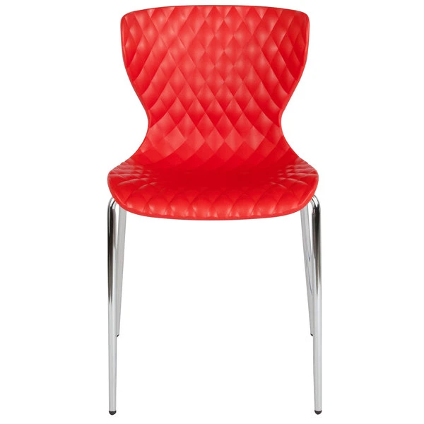 Flash Furniture LF-7-07C-RED-GG Lowell Contemporary Red Plastic Stackable Chair 3 Flash Furniture LF-7-07C-RED-GG Lowell Contemporary Red Plastic Stackable Chair - Image 3