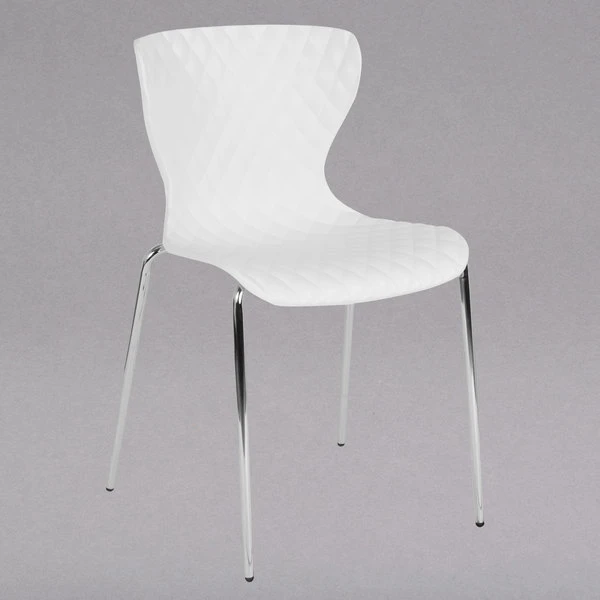 Flash Furniture LF-7-07C-WH-GG Lowell Contemporary White Plastic Stackable Chair 1 Flash Furniture LF-7-07C-WH-GG Lowell Contemporary White Plastic Stackable Chair