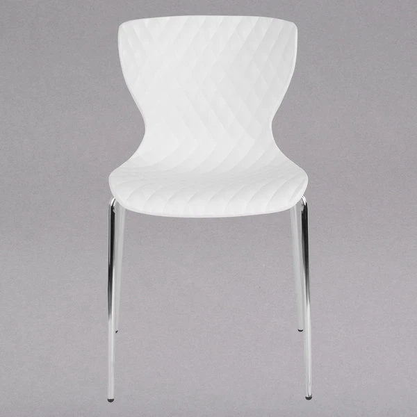 Flash Furniture LF-7-07C-WH-GG Lowell Contemporary White Plastic Stackable Chair 3 Flash Furniture LF-7-07C-WH-GG Lowell Contemporary White Plastic Stackable Chair - Image 3
