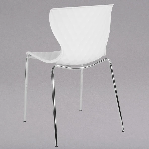 Flash Furniture LF-7-07C-WH-GG Lowell Contemporary White Plastic Stackable Chair 2 Flash Furniture LF-7-07C-WH-GG Lowell Contemporary White Plastic Stackable Chair - Image 2