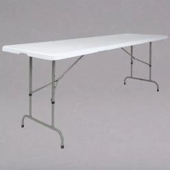 Flash Furniture RB-3096ADJ-GG 30" X 96" Rectangular Height Adjustable Granite White Plastic Folding Table