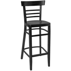 BFM Seating Giulia Black Beechwood Bar Height Chair