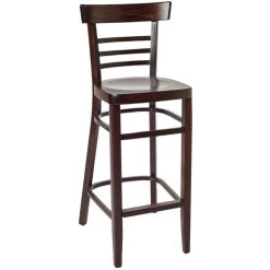 BFM Seating Giulia Dark Walnut Beechwood Bar Height Chair