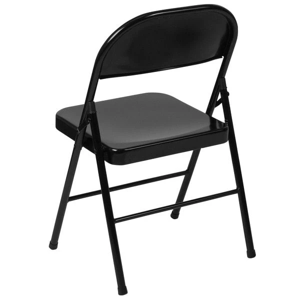Flash Furniture BD-F002-BK-GG Hercules Series Double Braced Black Metal Folding Chair 2 Flash Furniture BD-F002-BK-GG Hercules Series Double Braced Black Metal Folding Chair - Image 2