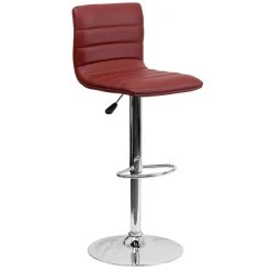 Flash Furniture CH-92023-1-BURG-GG Burgundy Vinyl Contemporary Adjustable Height Barstool