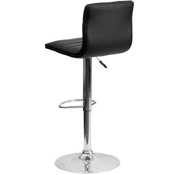 Flash Furniture CH-92023-1-BK-GG Black Vinyl Contemporary Adjustable Height Barstool 2 Flash Furniture CH-92023-1-BK-GG Black Vinyl Contemporary Adjustable Height Barstool - Image 2