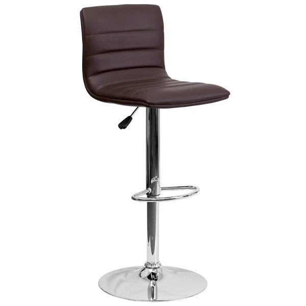Flash Furniture CH-92023-1-BRN-GG Brown Vinyl Contemporary Adjustable Height Barstool 1 Flash Furniture CH-92023-1-BRN-GG Brown Vinyl Contemporary Adjustable Height Barstool