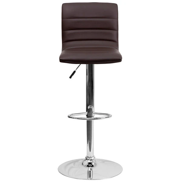 Flash Furniture CH-92023-1-BRN-GG Brown Vinyl Contemporary Adjustable Height Barstool 3 Flash Furniture CH-92023-1-BRN-GG Brown Vinyl Contemporary Adjustable Height Barstool - Image 3