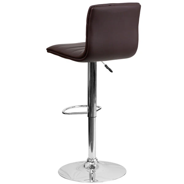 Flash Furniture CH-92023-1-BRN-GG Brown Vinyl Contemporary Adjustable Height Barstool 2 Flash Furniture CH-92023-1-BRN-GG Brown Vinyl Contemporary Adjustable Height Barstool - Image 2