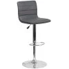 Flash Furniture CH-92023-1-GY-GG Gray Vinyl Contemporary Adjustable Height Barstool