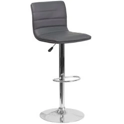 Flash Furniture CH-92023-1-GY-GG Gray Vinyl Contemporary Adjustable Height Barstool