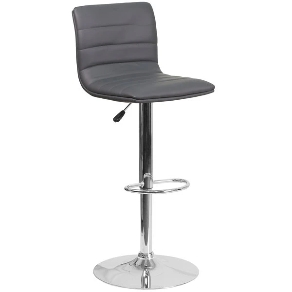 Flash Furniture CH-92023-1-GY-GG Gray Vinyl Contemporary Adjustable Height Barstool 1 Flash Furniture CH-92023-1-GY-GG Gray Vinyl Contemporary Adjustable Height Barstool