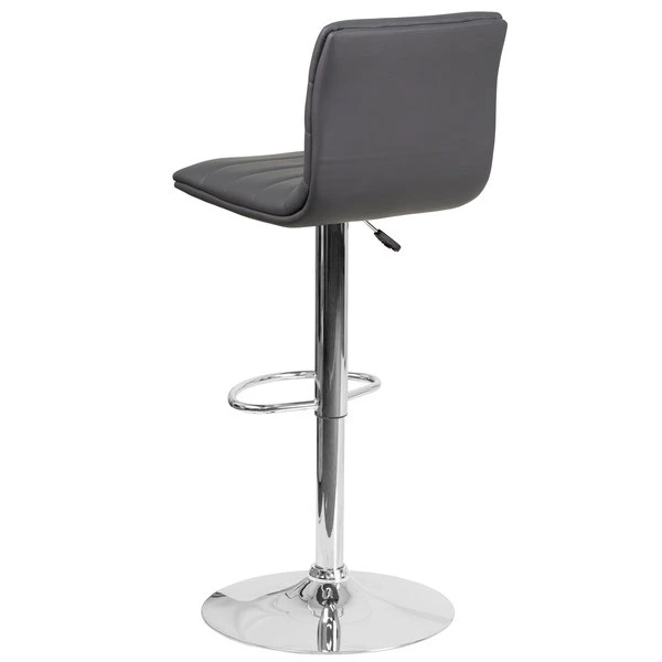 Flash Furniture CH-92023-1-GY-GG Gray Vinyl Contemporary Adjustable Height Barstool 2 Flash Furniture CH-92023-1-GY-GG Gray Vinyl Contemporary Adjustable Height Barstool - Image 2