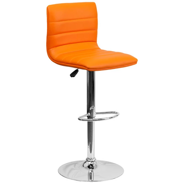 Flash Furniture CH-92023-1-ORG-GG Orange Vinyl Contemporary Adjustable Height Barstool 1 Flash Furniture CH-92023-1-ORG-GG Orange Vinyl Contemporary Adjustable Height Barstool