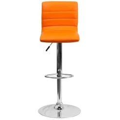 Flash Furniture CH-92023-1-ORG-GG Orange Vinyl Contemporary Adjustable Height Barstool 5 Flash Furniture CH-92023-1-ORG-GG Orange Vinyl Contemporary Adjustable Height Barstool -Zown Shop 1820867